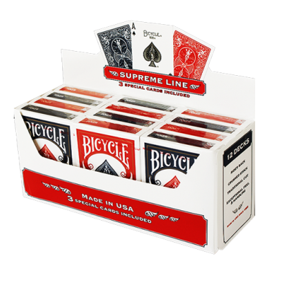 BICYCLE Playing Cards – 12 Decks Pack With Blue & Red Backs