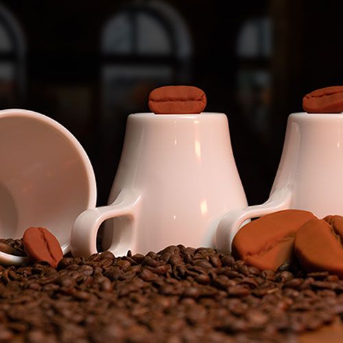 Amazing coffee cups and beans Magic Dream