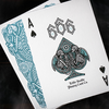 666 V4 (Cyan) Playing Cards by Riffle Shuffle