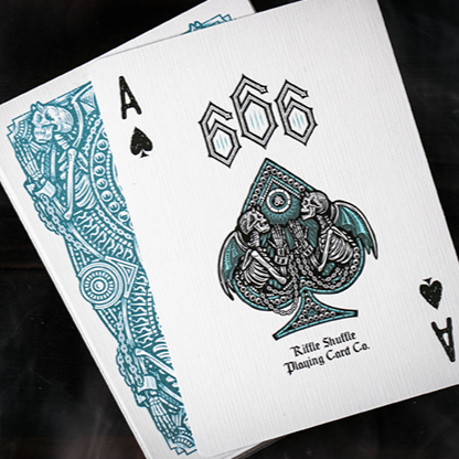 666 V4 (Cyan) Playing Cards by Riffle Shuffle – Magic Dream