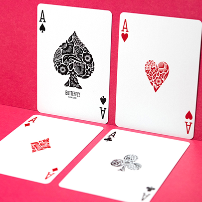 Butterfly Worker Playing Cards Orange - Markierte Karten Von Ondrej Psenicka