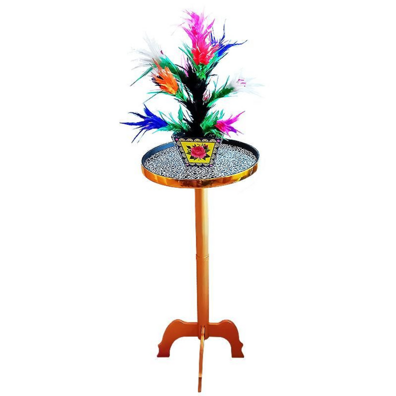 Guéridon en chêne D40cm, Restauré, Pieds moulurés