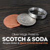 scotch and soda morgan dollar tour de magie gimmick pièce anneau aluminium
